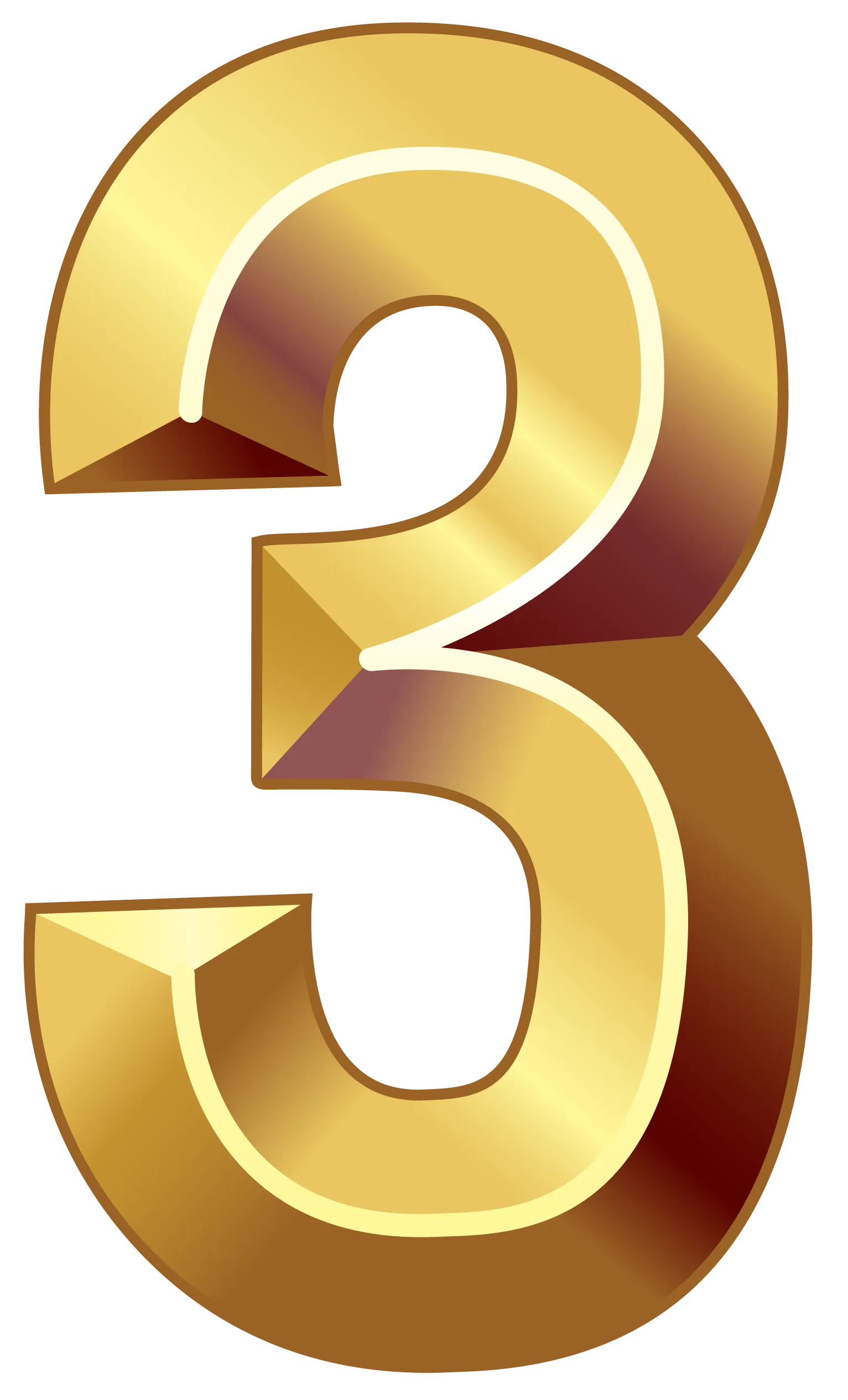 Gold 3 text, Number Numerical digit, Gold Number Three, text, trademark, material png
